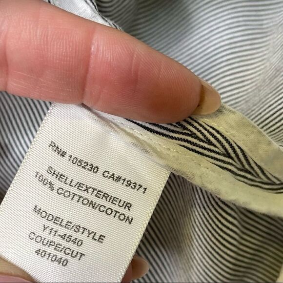 Joie Button Front Striped Cotton Blazer S - Picture 3 of 5